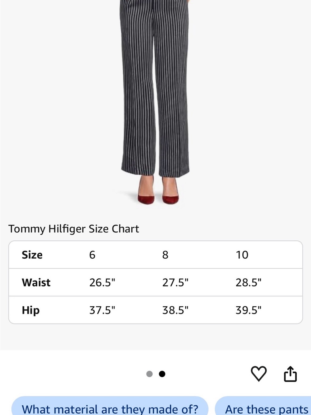 Tommy Hilfiger Black and White Vertical Stripe Wide-Leg Pants - Picture 2 of 3